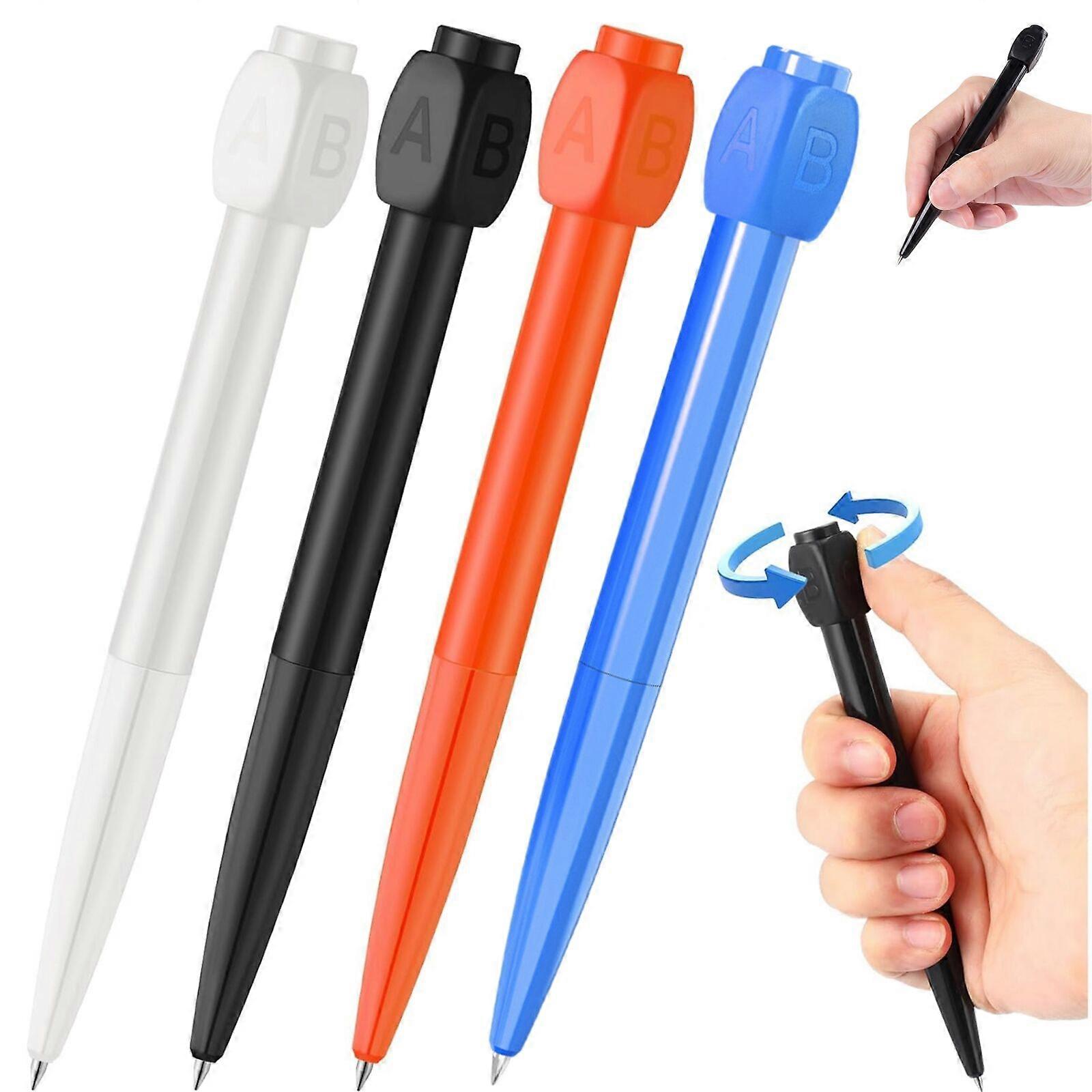 1/4x Fidget Spinner Pen Fidget Pen Spinner Avec ABCD Rotation Cap Stylo À Bille
