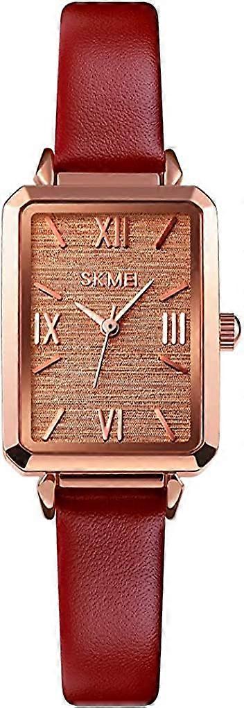 Square Watches for Women Slim Light Leather Band Small Waterproof Fashion Casual Simple Quartz Analog Wrist Watch Gifts 1706-gold