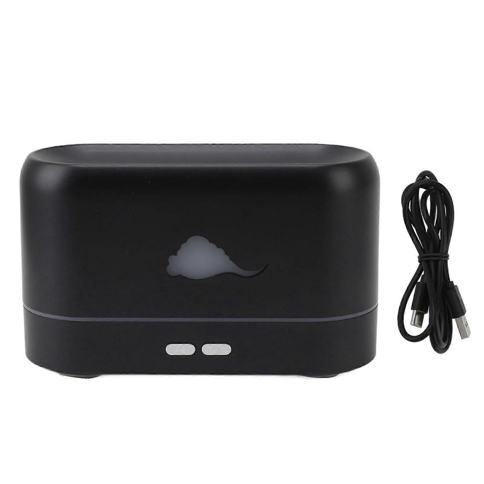 Humidifier Aroma Diffuser Flame Pattern Light Bluetooth Speaker Home Decoration for Room Black