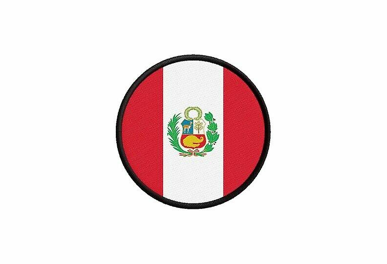Patch ecusson Peruvian Peruvian flag printed thermosticker round round