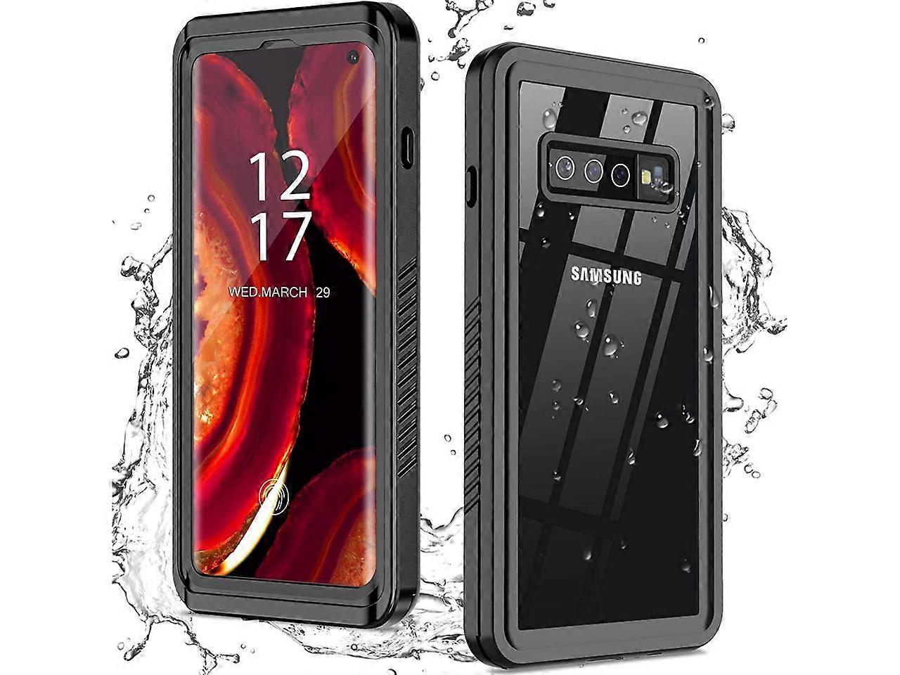 For Samsung Galaxy S10 4G Case, S10 Waterproof Case with Built-in Screen Protector, Full Body Protective Heavy Duty Shockproof IP68 Waterproof Clear C