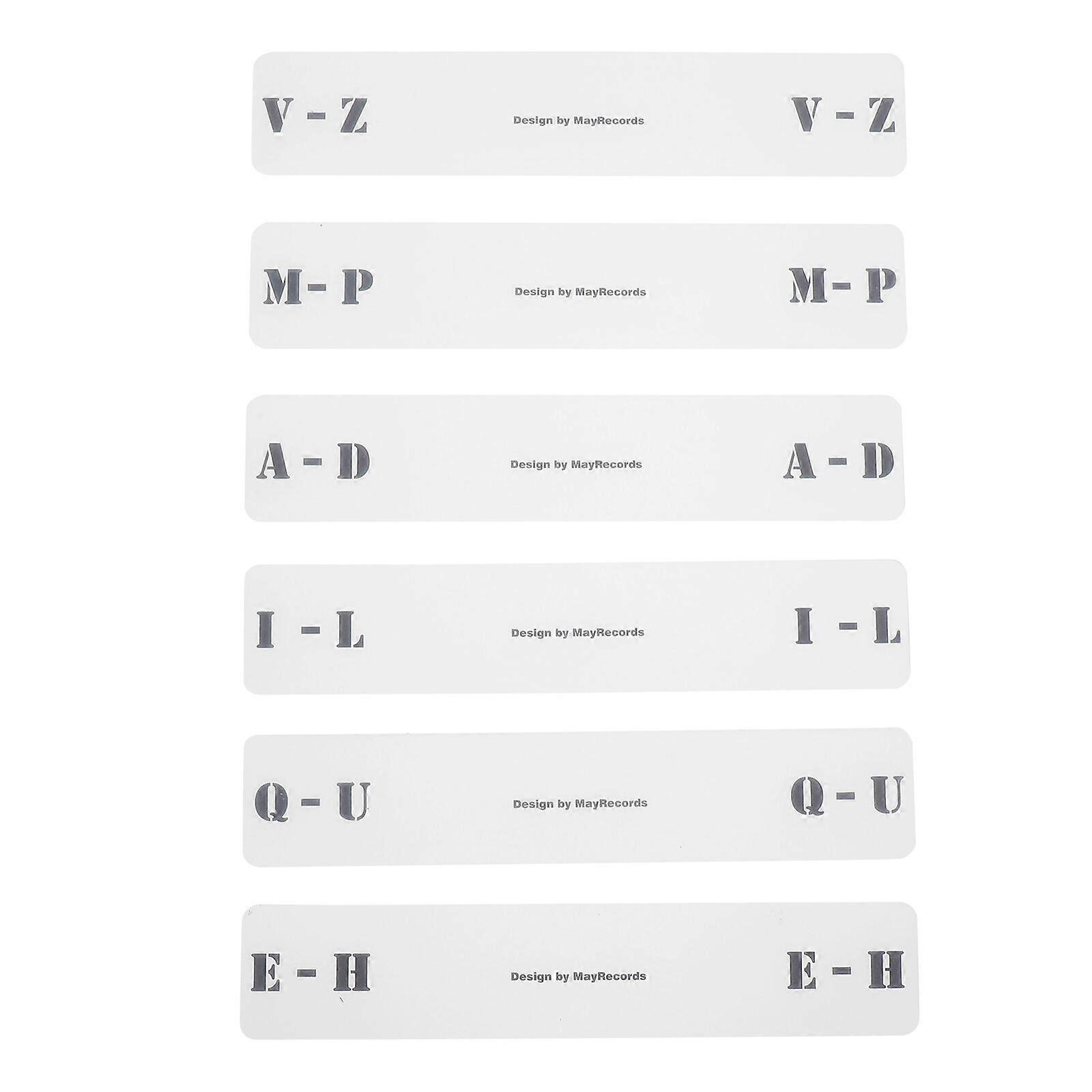 6pcs Record Divider A-Z Horizontal Label Acrylic Clear LP Classification Card