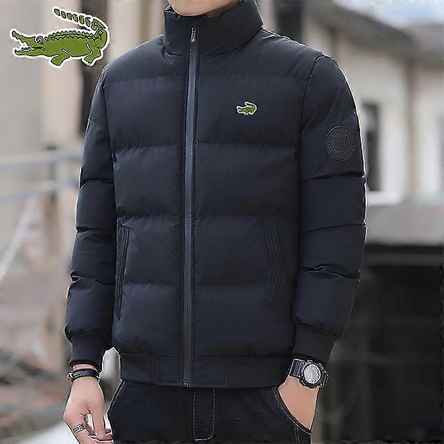 Broderie Jachetă pentru bărbați Modă Mată Casual Jachetă îngroșată Guler de poziție Rezistent la frig Jachetă căptușită mare Modă pentru bărbați