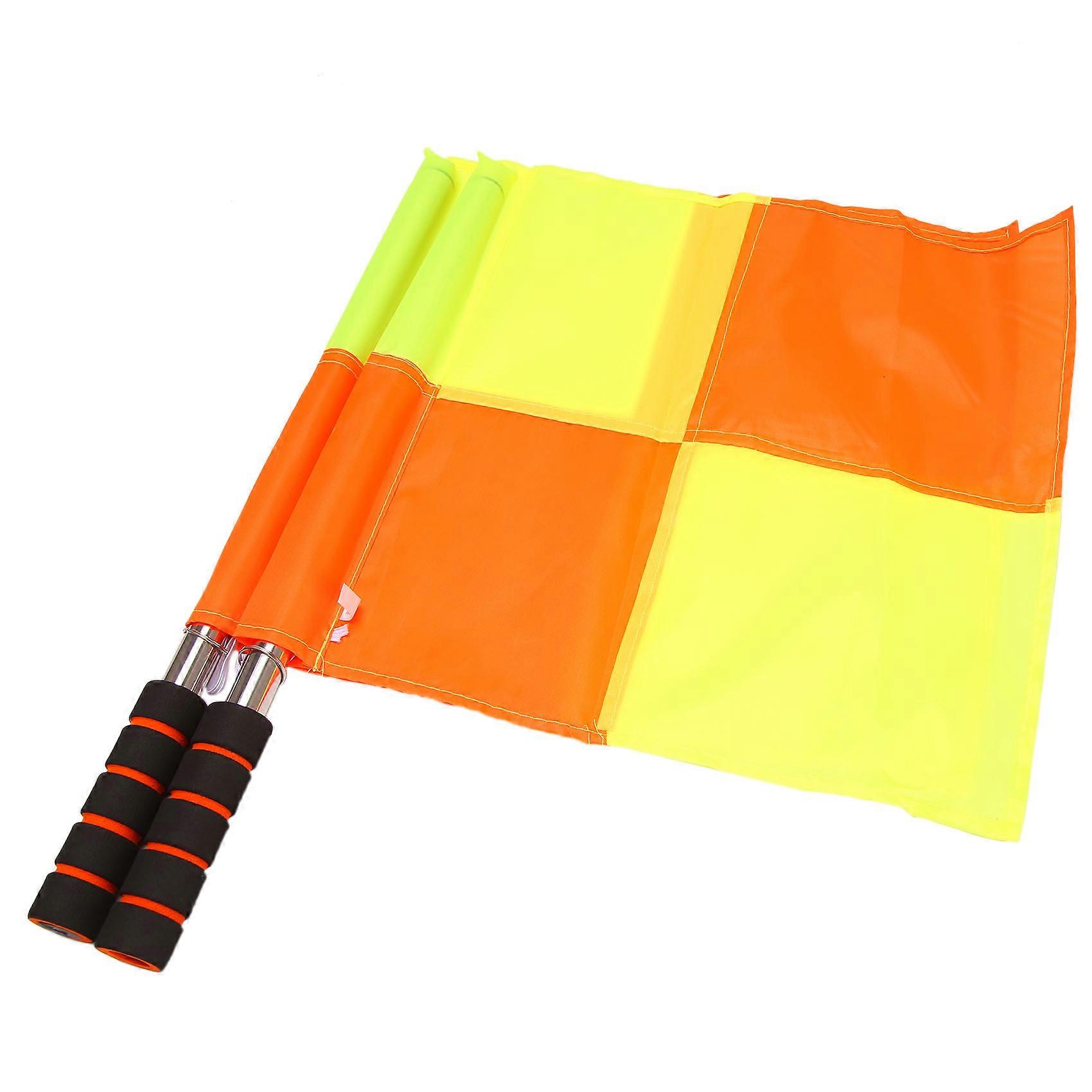 Soccer Referee Flags with Carrying Bag Football Linesman Sideline Play Sports Match Flags Referee E