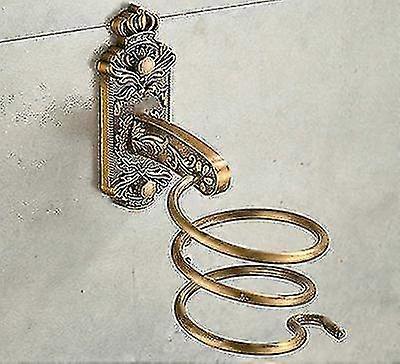 Bezwzrodziowy uchwyt do suszarki do włosów Antique Brass Bathroom Shelf Rack Akcesoria do łazienek