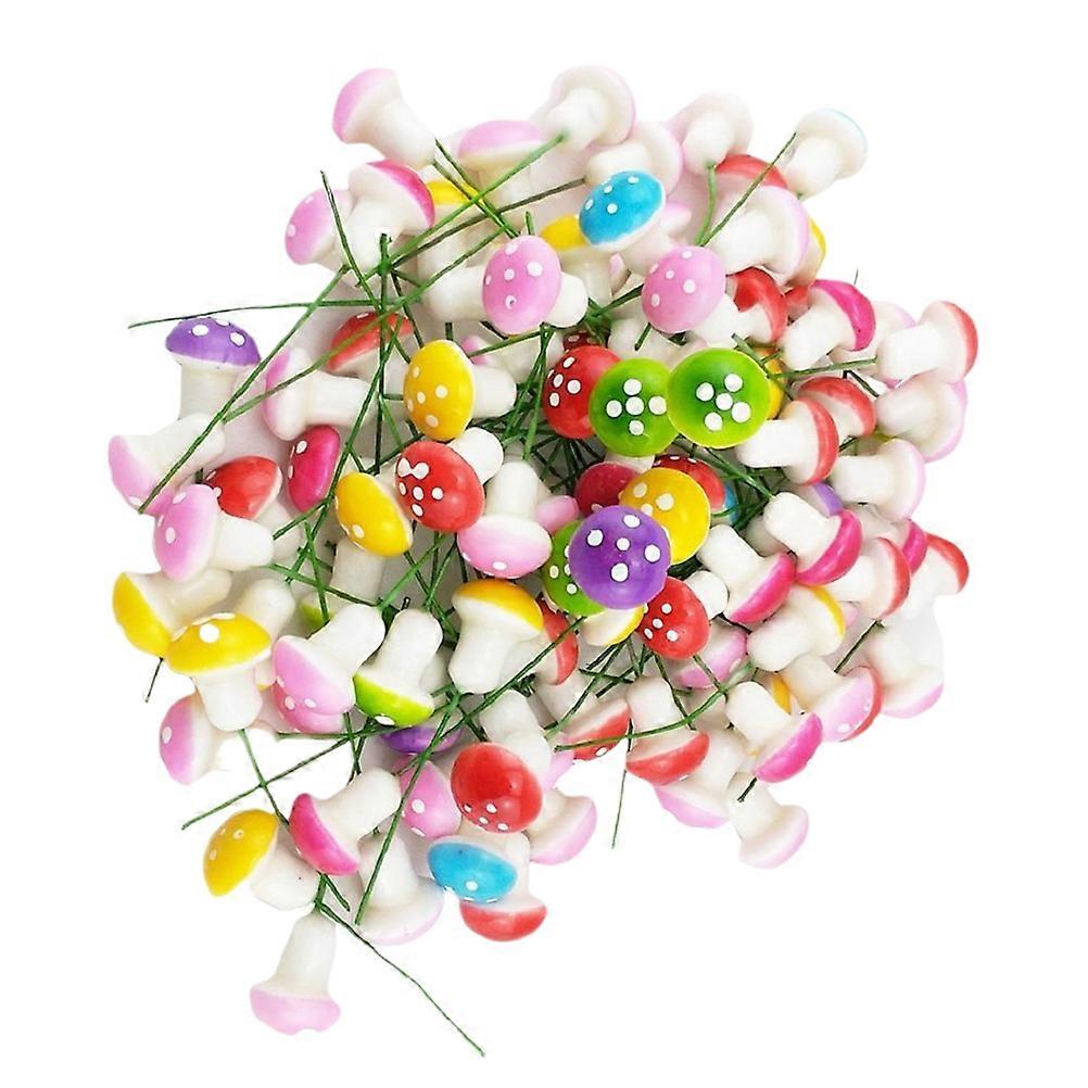 60Pcs Miniature Mushroom Mini Mushroom Fairy Garden Colorful Mushrooms Size S Mixed Color