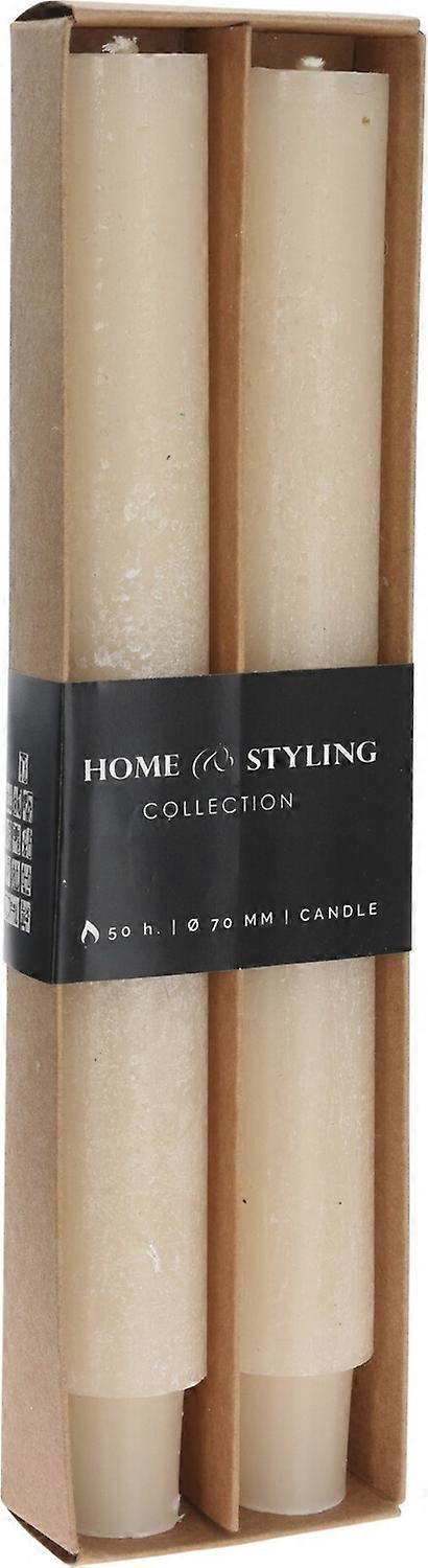 Ljus 2-pack Ivory Beige 3x25 cm