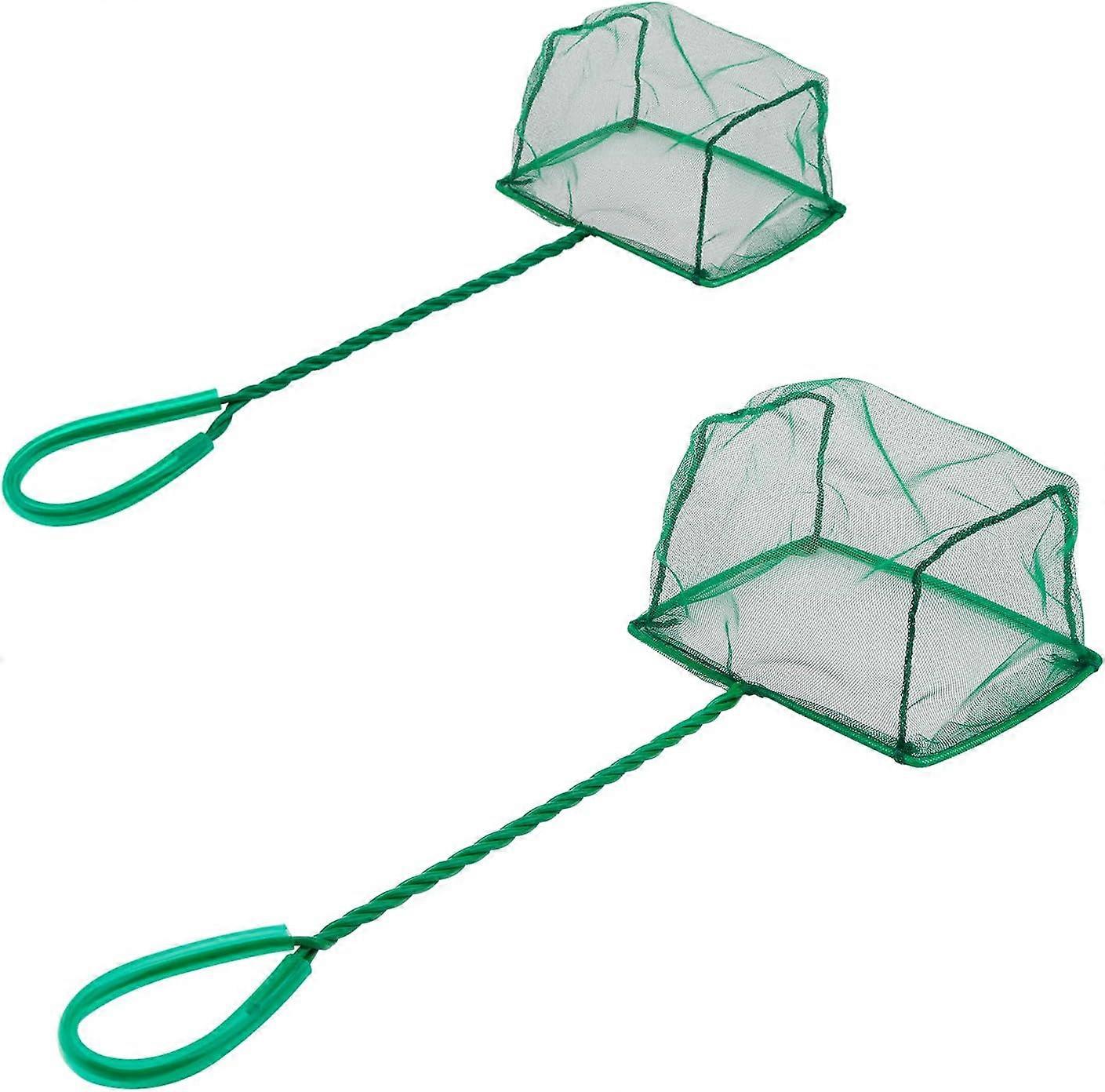 4/6 Inch Aquarium Fish Net Set Fish Catch Nets with Plastic Handle 2pcs