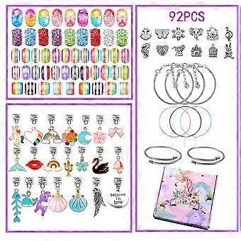 92 stuks Kids sieraden, meisjes bedelarmband, Kids sieraden maken Kit - Cadeau-ideeën voor tienermeisjes