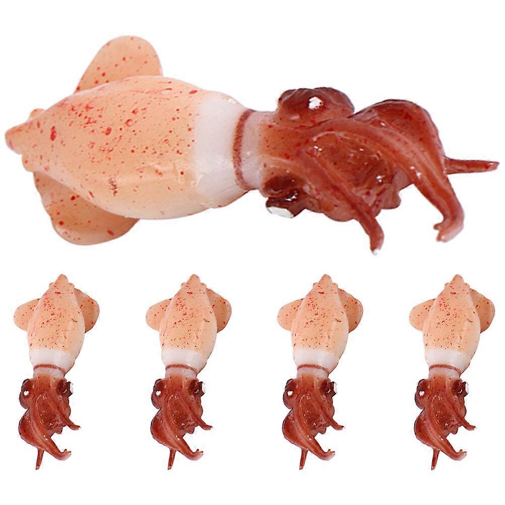 5PCS Artificial Squid Model Realistic Food Model Lifelike Meat Food Prop Vivid Squid Model
