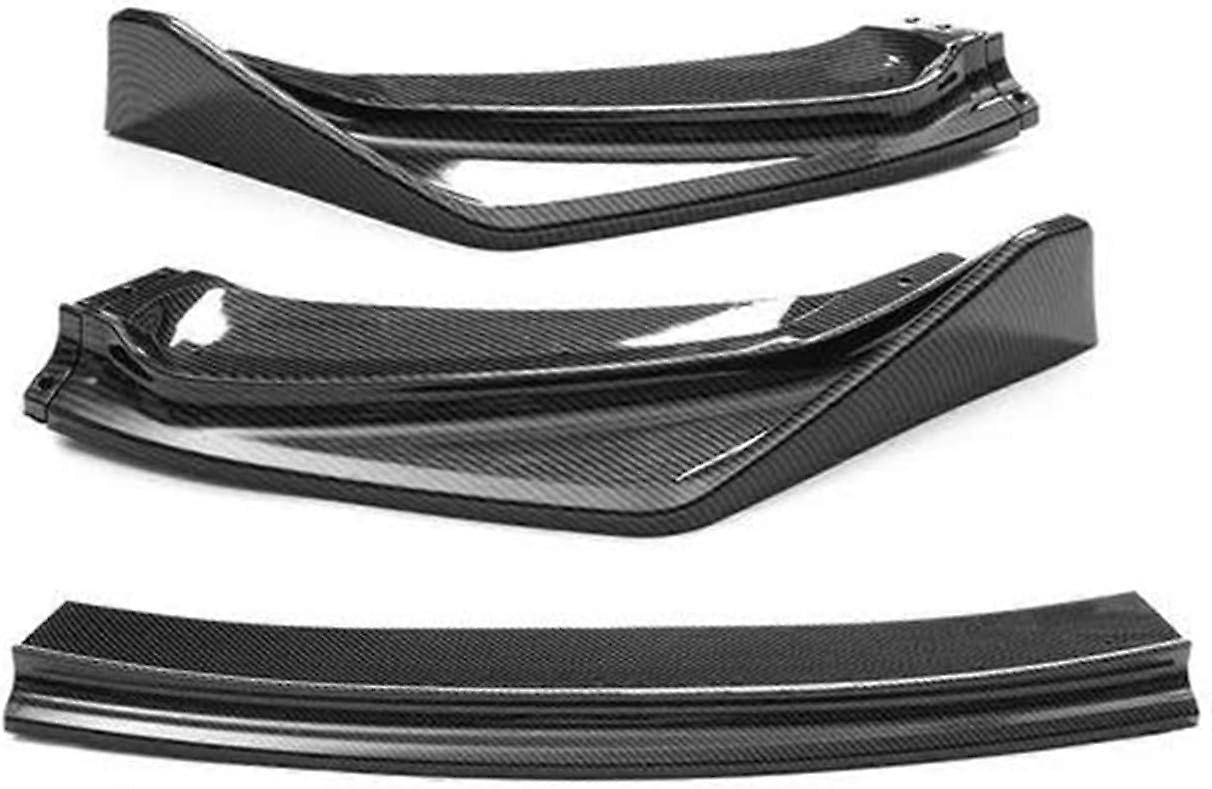 3 pezzi paraurti anteriore auto labbro corpo per adattarsi per Jazz 2014-2017 diffusore deflettore spoiler splitter labbro protezione paraurti anteriore auto labbro (colore: aspetto carbonio)