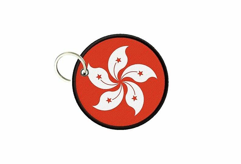 Keychain keys flag hong kong printed round round round