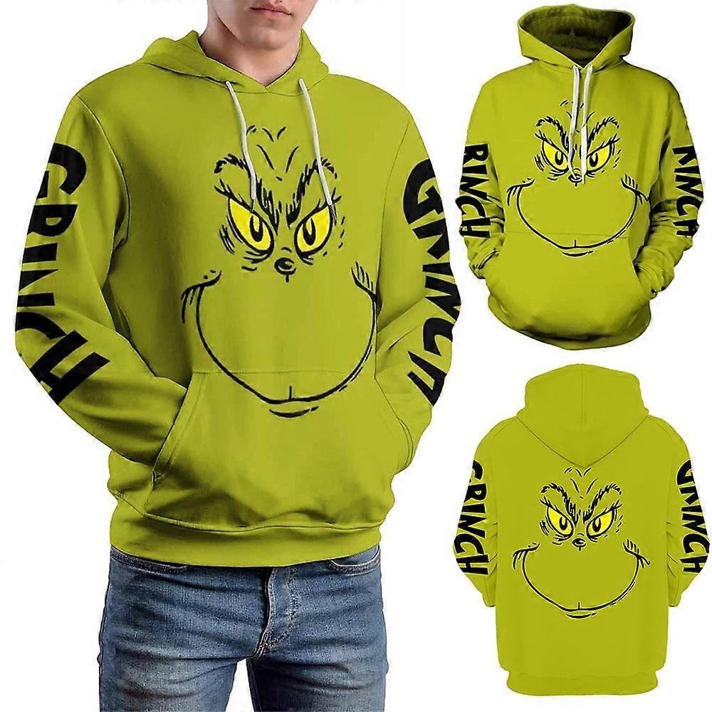 Crăciun Grinch Imprimat 3D Hanorace Bărbați Femei Hanorac cu glugă Monstrul verde Pulover Jumper Topuri