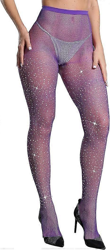 Kadın Işıltı Rhinestone Balık Ağları, Seksi Işıltılı Parıltılı Parti Konser Kıyafeti File Çorap