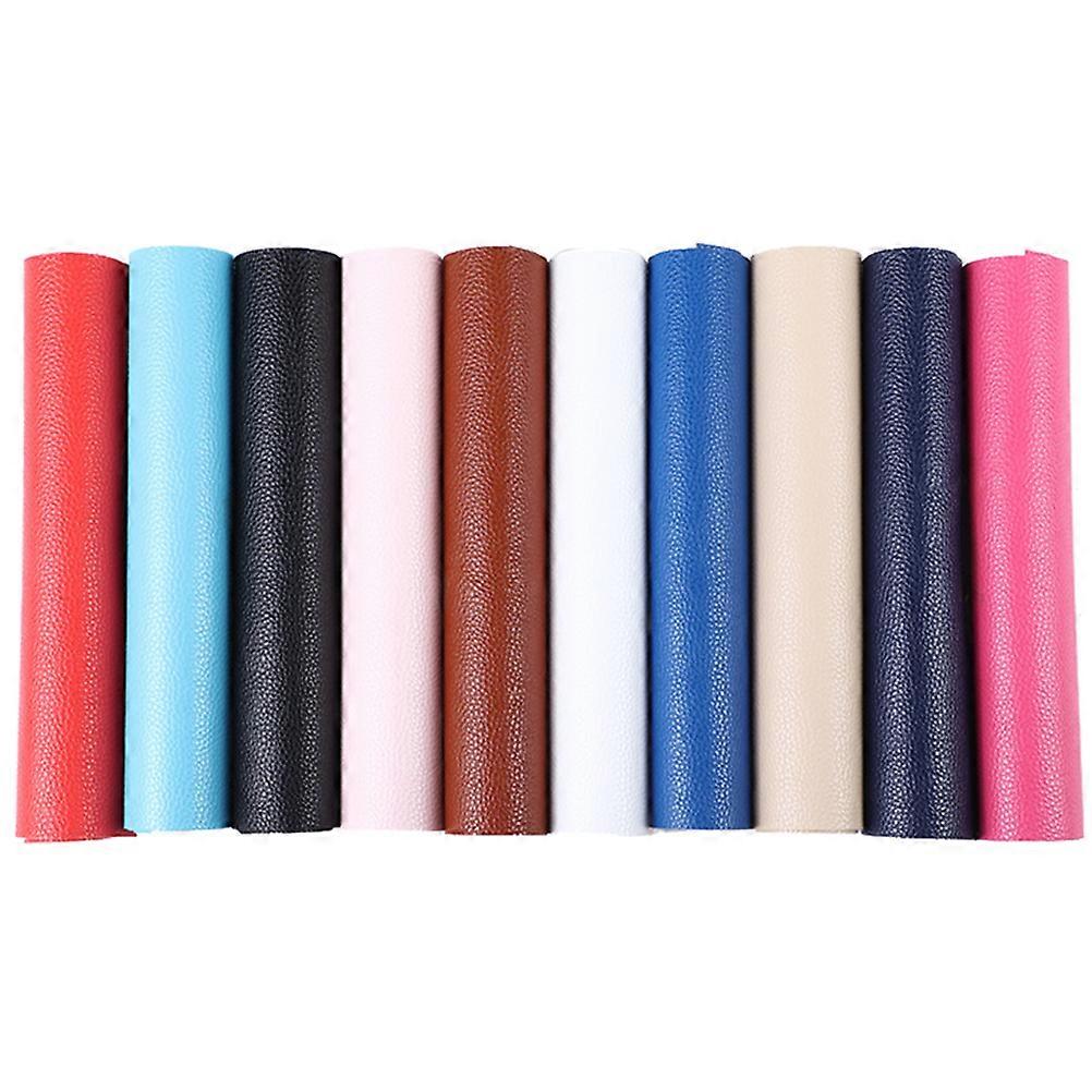 10Pcs A4 Durable PU Leather Thickened Litchi Pattern Material Artificial Leather for Car Seat Backfround Wall Sofa Cushion