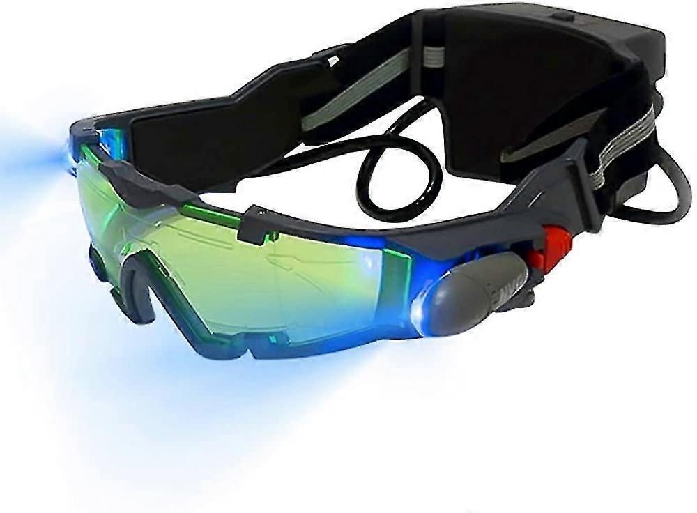 نظارات واقية للرؤية الليلية للأطفال ، نظارات للرؤية الليلية LED قابلة للتعديل مع عدسة خضراء فاتحة ، نظارات للرؤية الليلية للتجسس ألعاب للتزلج ، ركوب السباقات