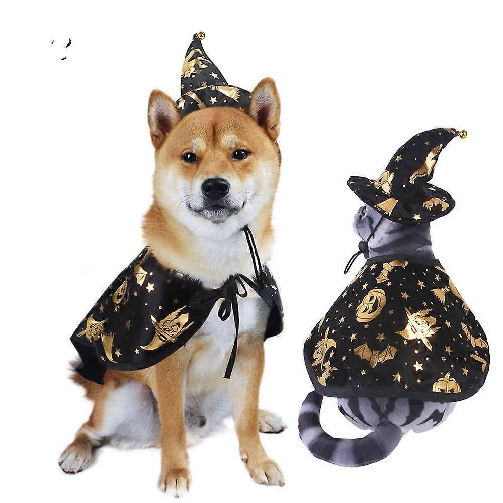 CAN'T ARRIVE BEFORE HALLOWEEN-Halloween Cat Costume Bat Witch Cloak Wizard Hat Pet Costumes for Small Cats Kittens