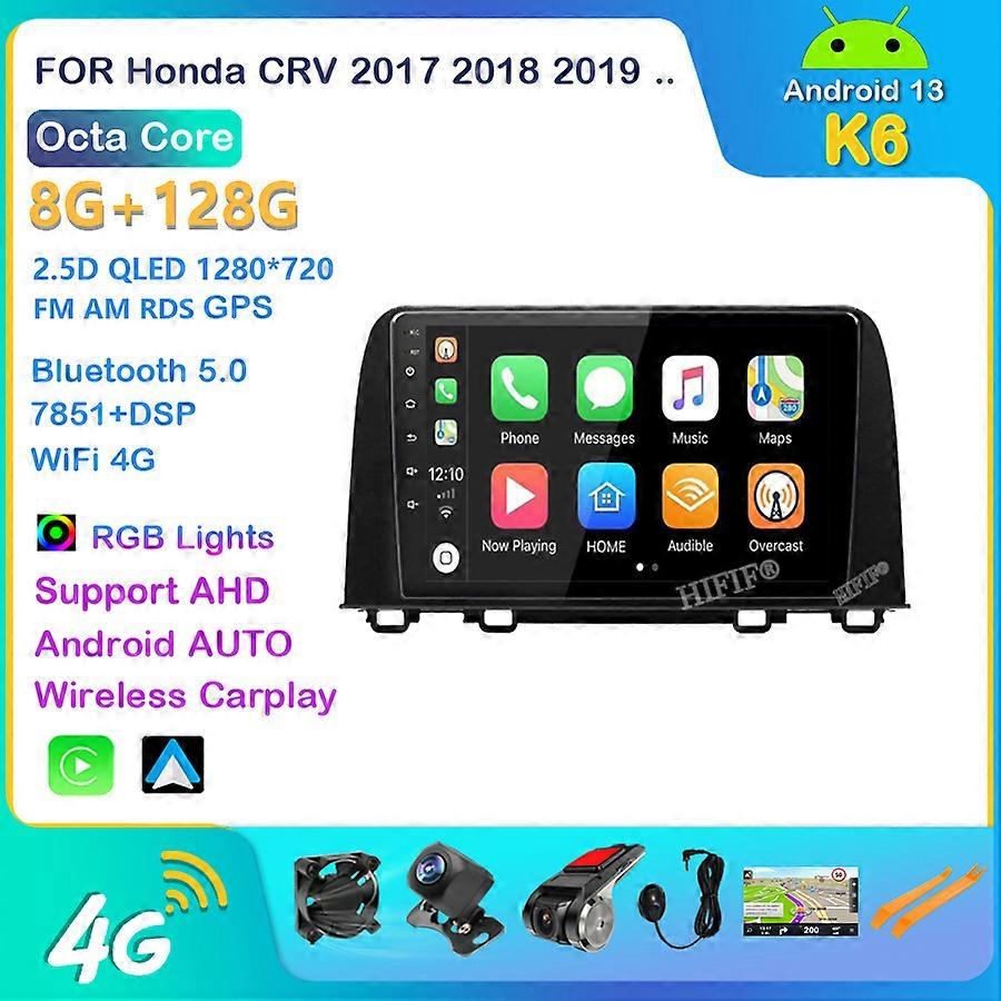 carplay Autoradio Android 13 Autoradio con schermo 4GB 64GB Unità principale registratore Carpaly Auto per Honda CRV CR-V 2017 2019
