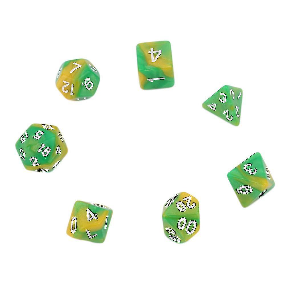 Creative Dual Color Mixed Series 7 Pcs Set Multi-faceted Acrylic Dice