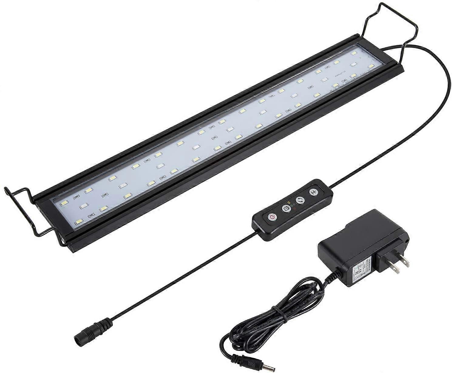 Full Spectrum Aquarium Light with Aluminum Alloy Shell Extendable Brackets, White Blue Red LEDs, External Controller