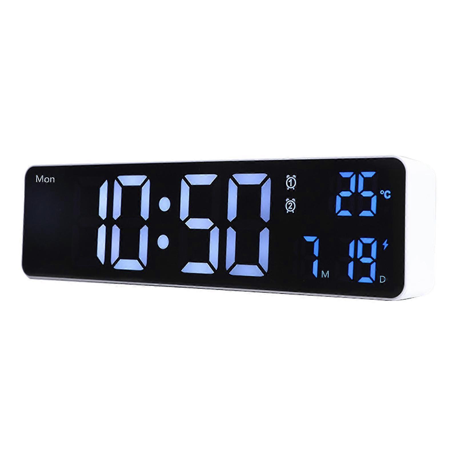 Kitchen & Dining Digital Clock, Digital Clock Large Display, Led Digital Alarm Clock For Living Room, Rechargeable, Snooze, Date &temp Display Digital