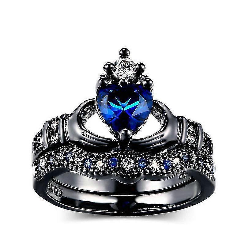 nieuwe Saffier Hartvormige Crown Ring