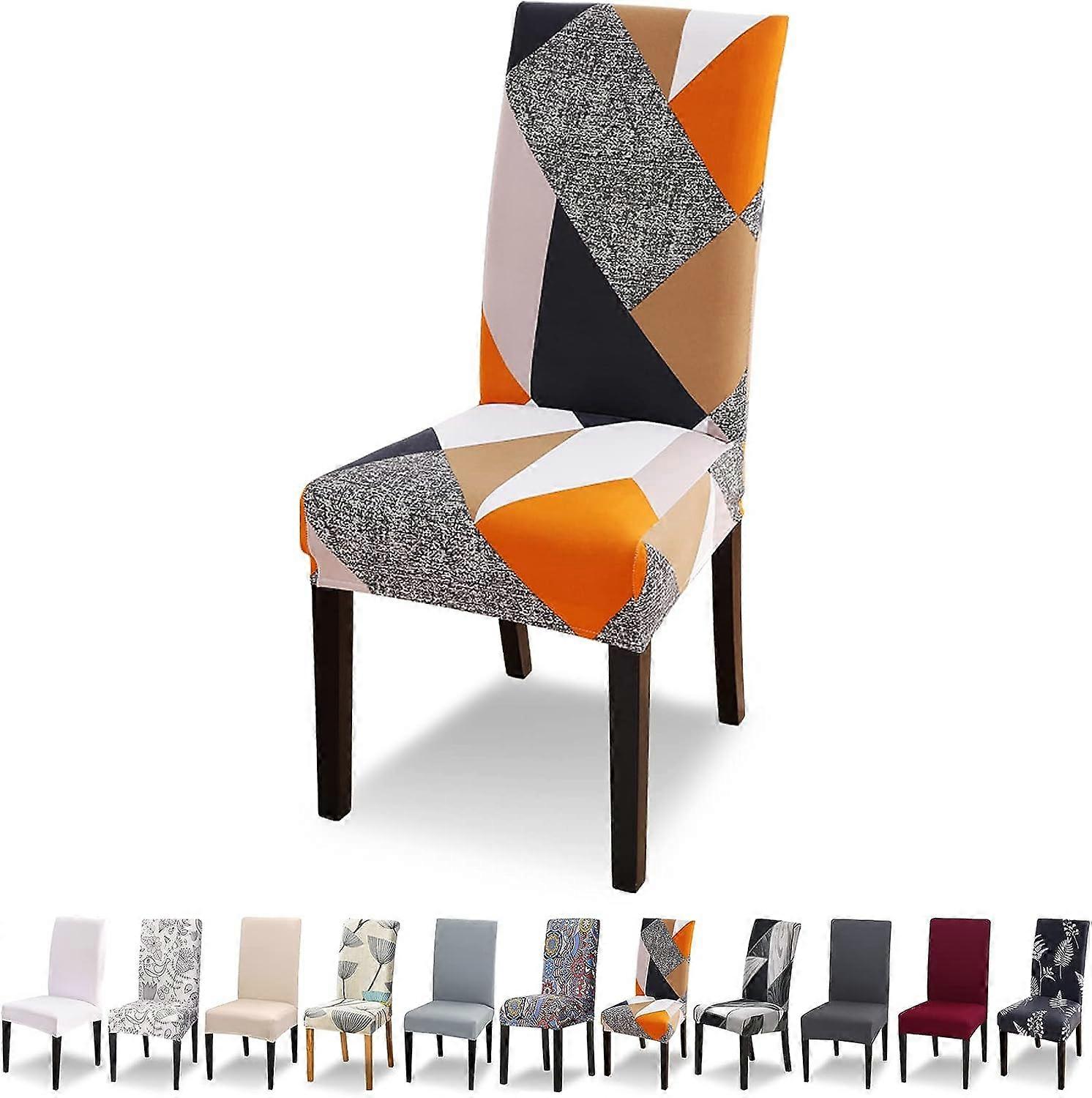 Stolsöverdrag Set med 6 Stretch Moderna stolsöverdrag för matstolar Stolsöverdrag för gungstolar Universellt tvättbart avtagbart stolsöverdrag för middagar 