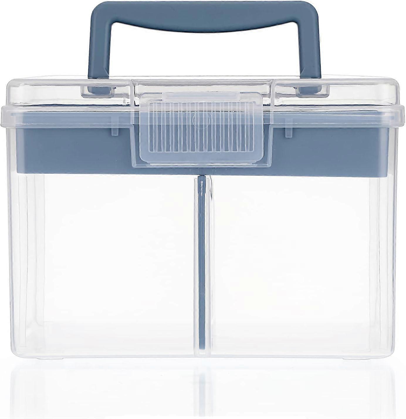 Clear Craft Stackable Storage Box with Storage Tray Plastic 6-compartment Mulit Purpose Storage Container for Storing&Organising