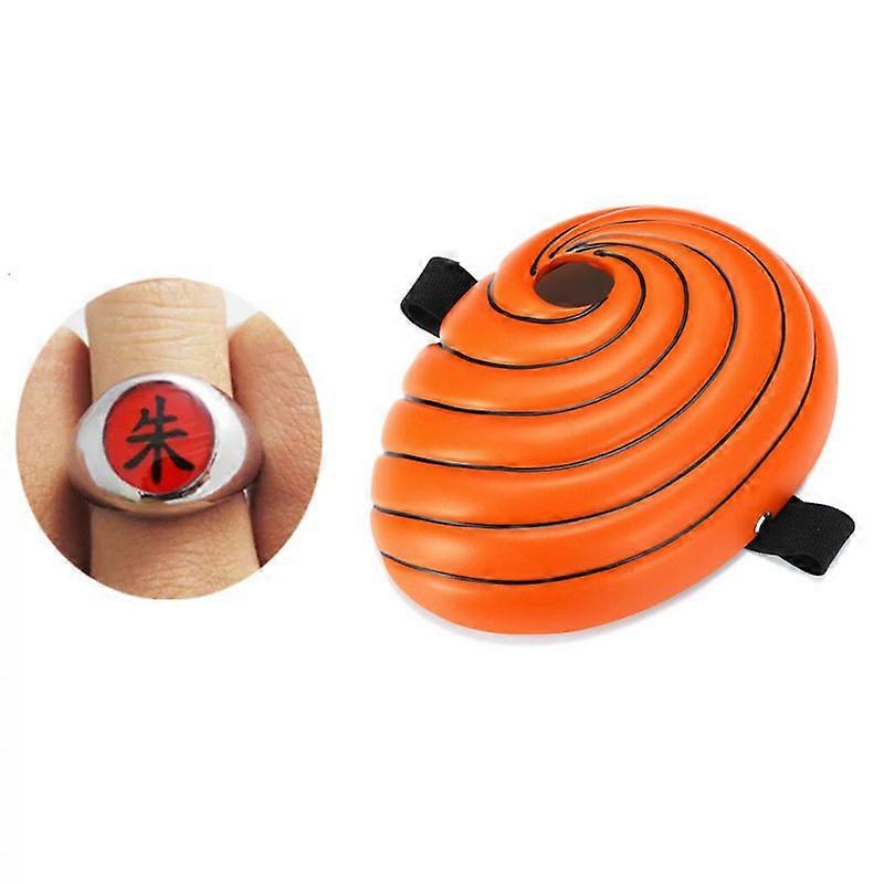 Anime Akatsuki Uchiha Mask Tobi Obito Akatsuki Ninja Madara Cosplay Costumi Maschera Anello Collana Set