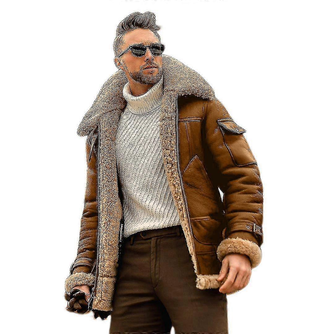 Herrvinterpilot läderjacka Parka