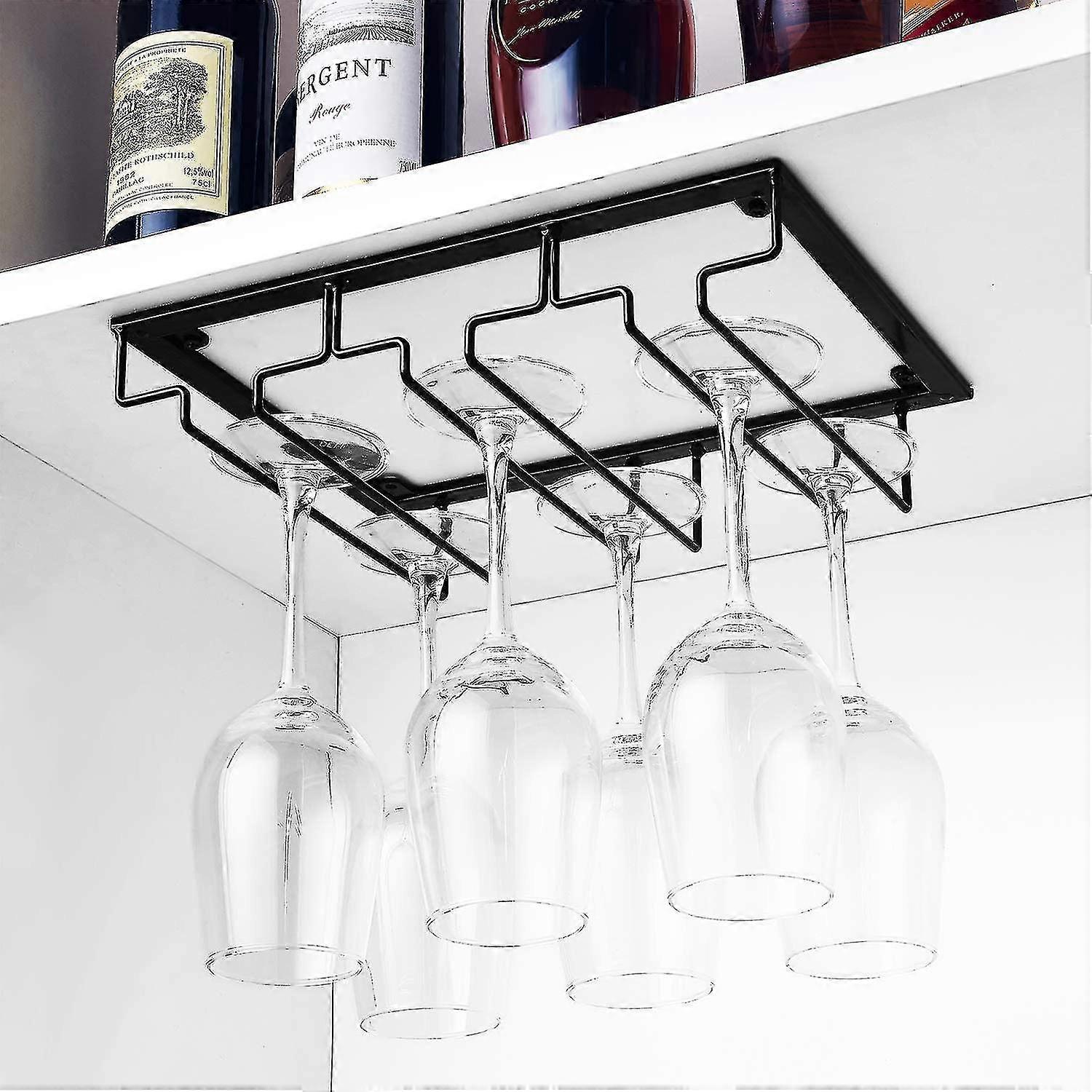 Metal Under Cabinet Hanging Glass Goblets Stemware Rack H
