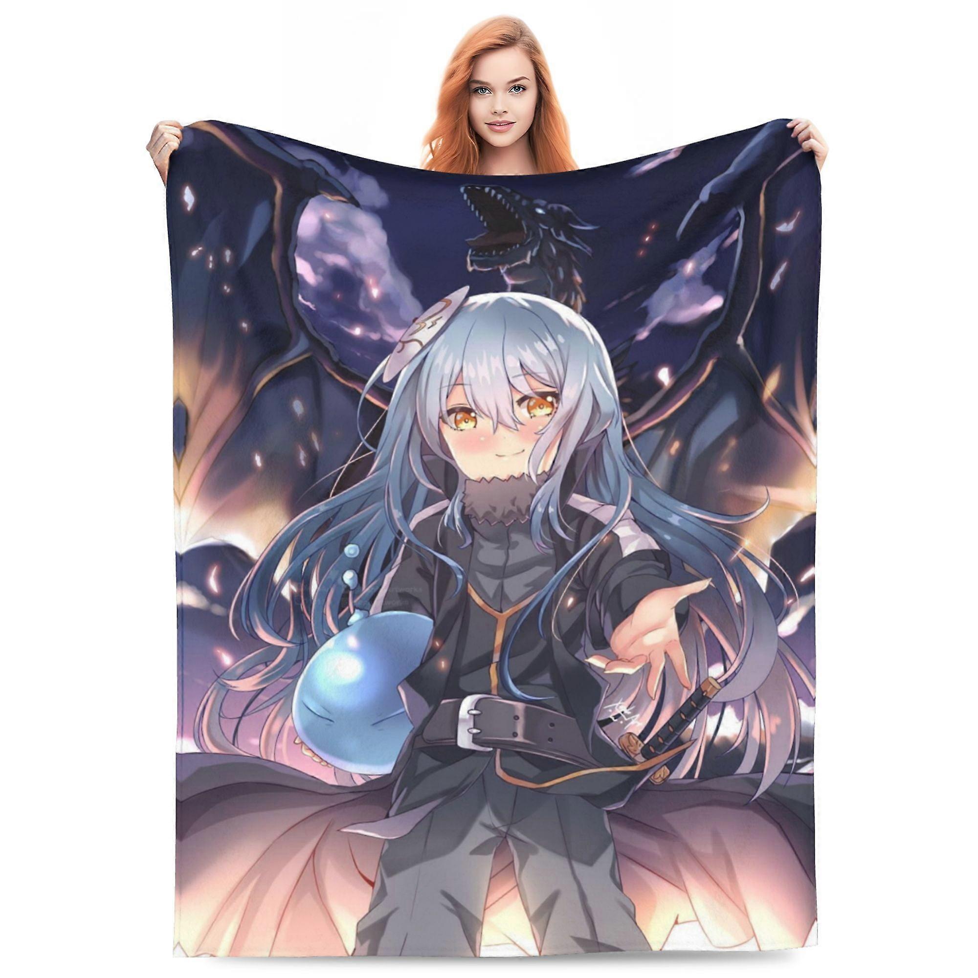 e122 That Time I Got Reincarnated As A Slime Bed Blanket 3D Printed Throw Blanket Lightweight Super Soft Air Conditioning Room xMT2341