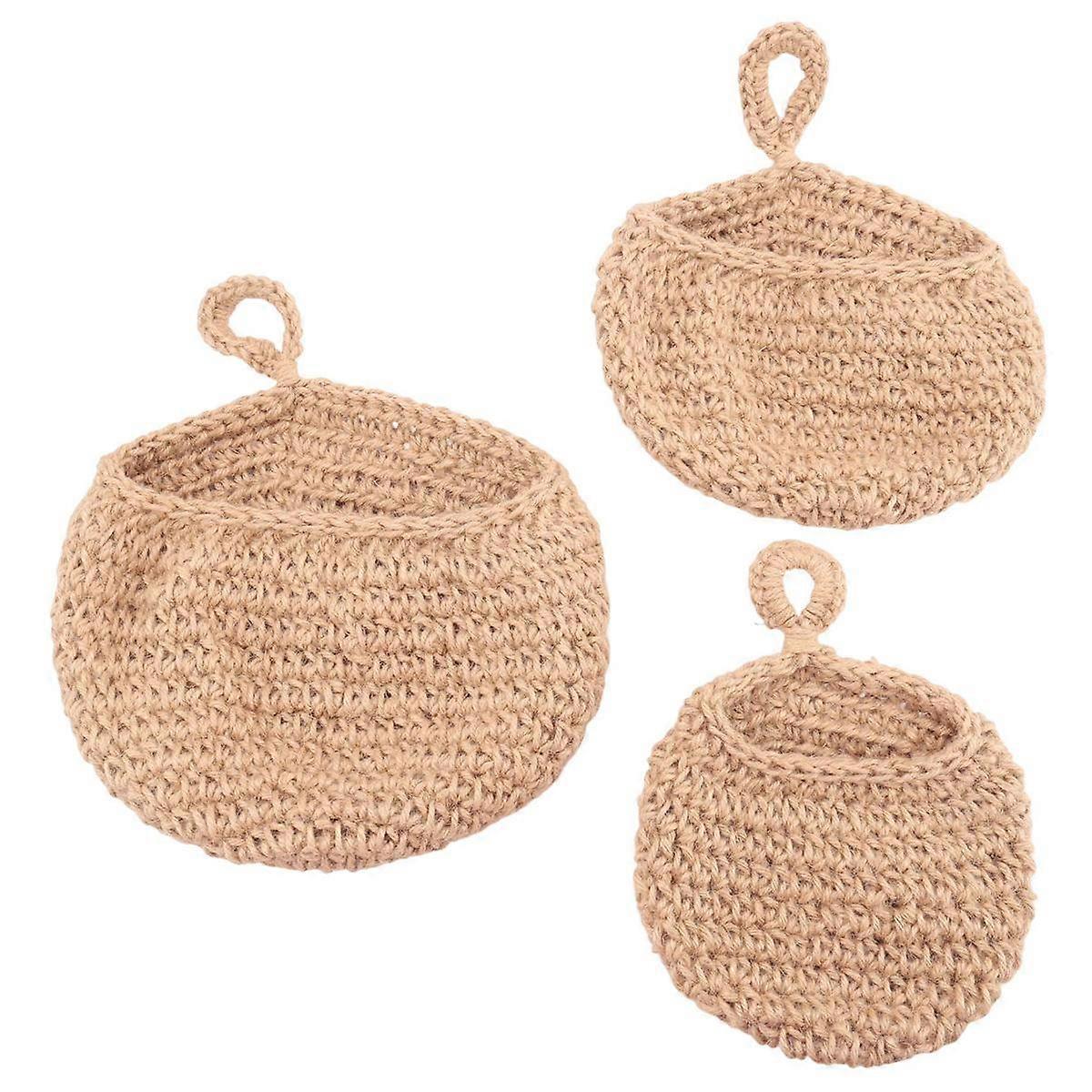 Hanging Fruit Basket forKitchen, Hanging Wall Fruit Vegetable Baskets, Handwoven Decorative Hanging