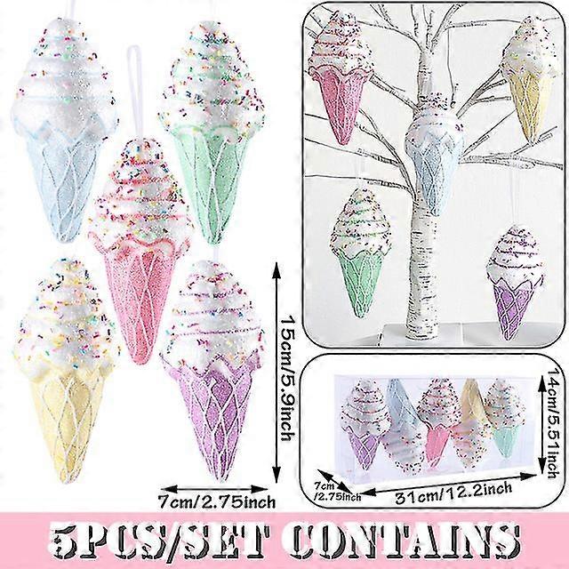 かわいいキャンディードーナツカップケーキアイスクリームコーンクリスマスオーナメントキットクリスマスツリーハンギングデコラティをミックス