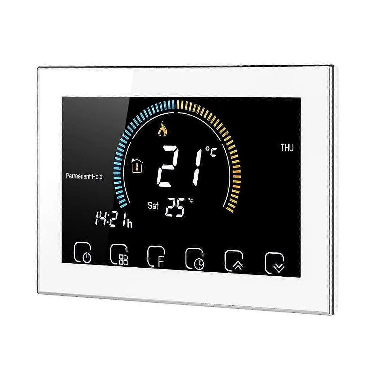 Smart Tuya Alexa Sprachsteuerung Smart Programmierbarer Thermostat App-Steuerung LCD Wasser-/Gaskessel Heizung Weiß Nicht-WLAN