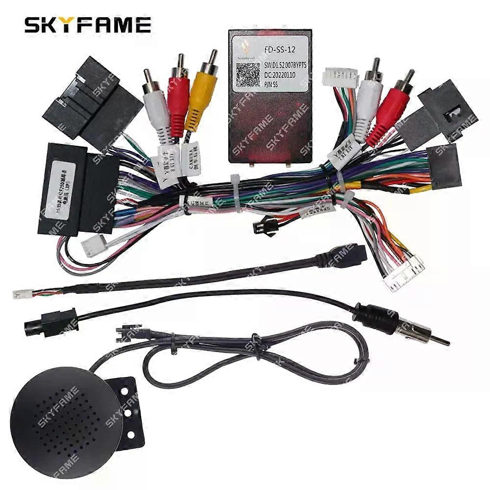 Applies to Car 16pin Wiring Harness Adapter Canbus Box Decoder Android Radio Power Cable For Ford Ranger Everes F250 FD-SS-12