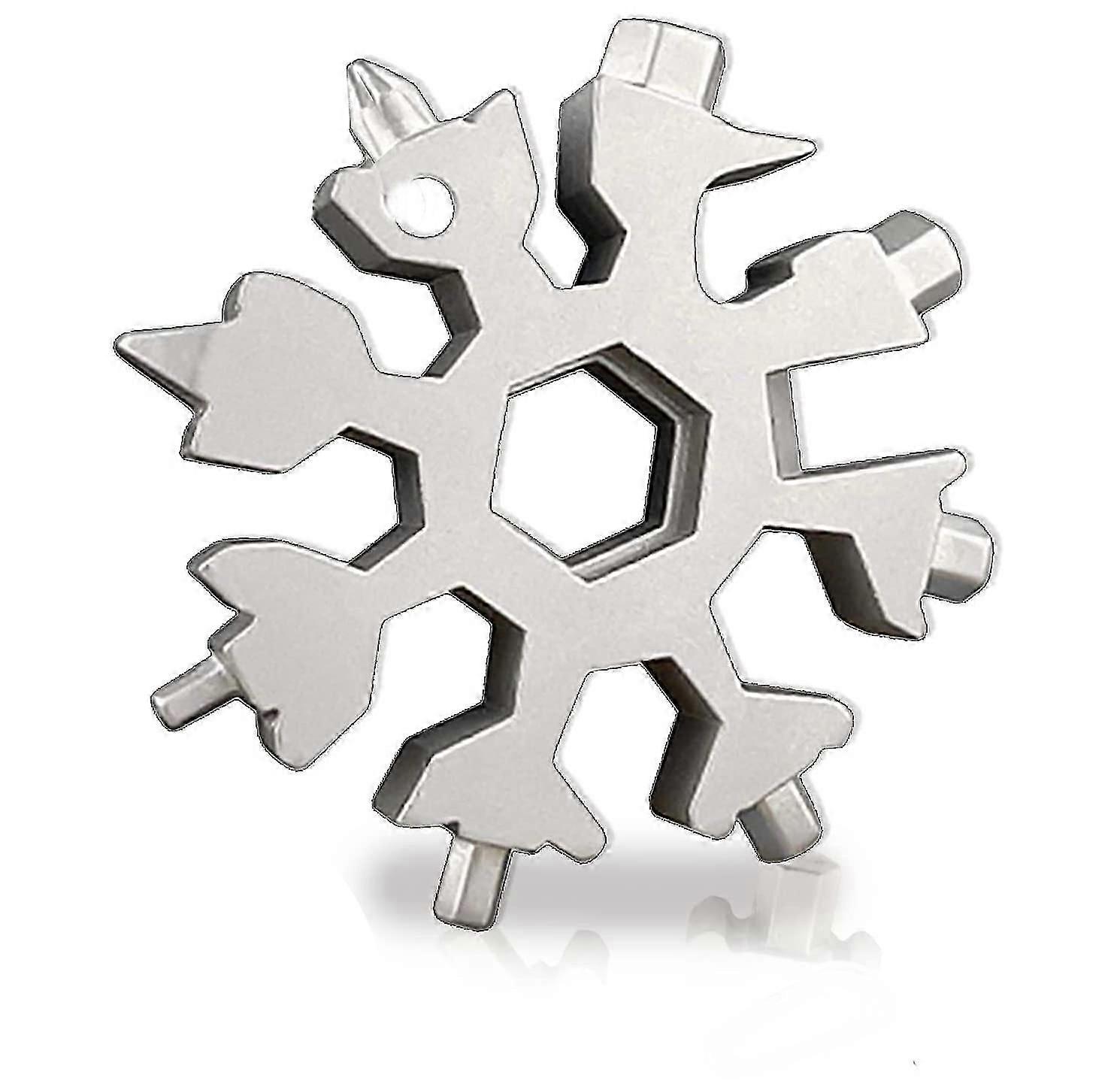 White 18-in-1 Stainless Steel Multifunction Snowflake Screwdriver Tool