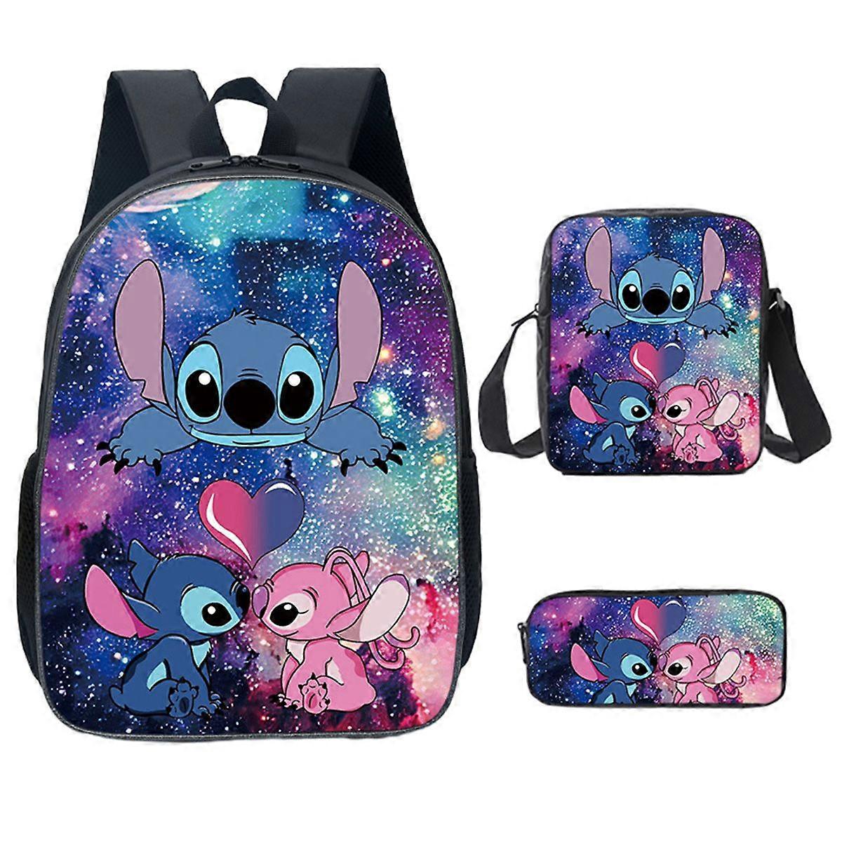 Lilo Stitch Stitch Backpack School Bag Three-piece Set Colour C