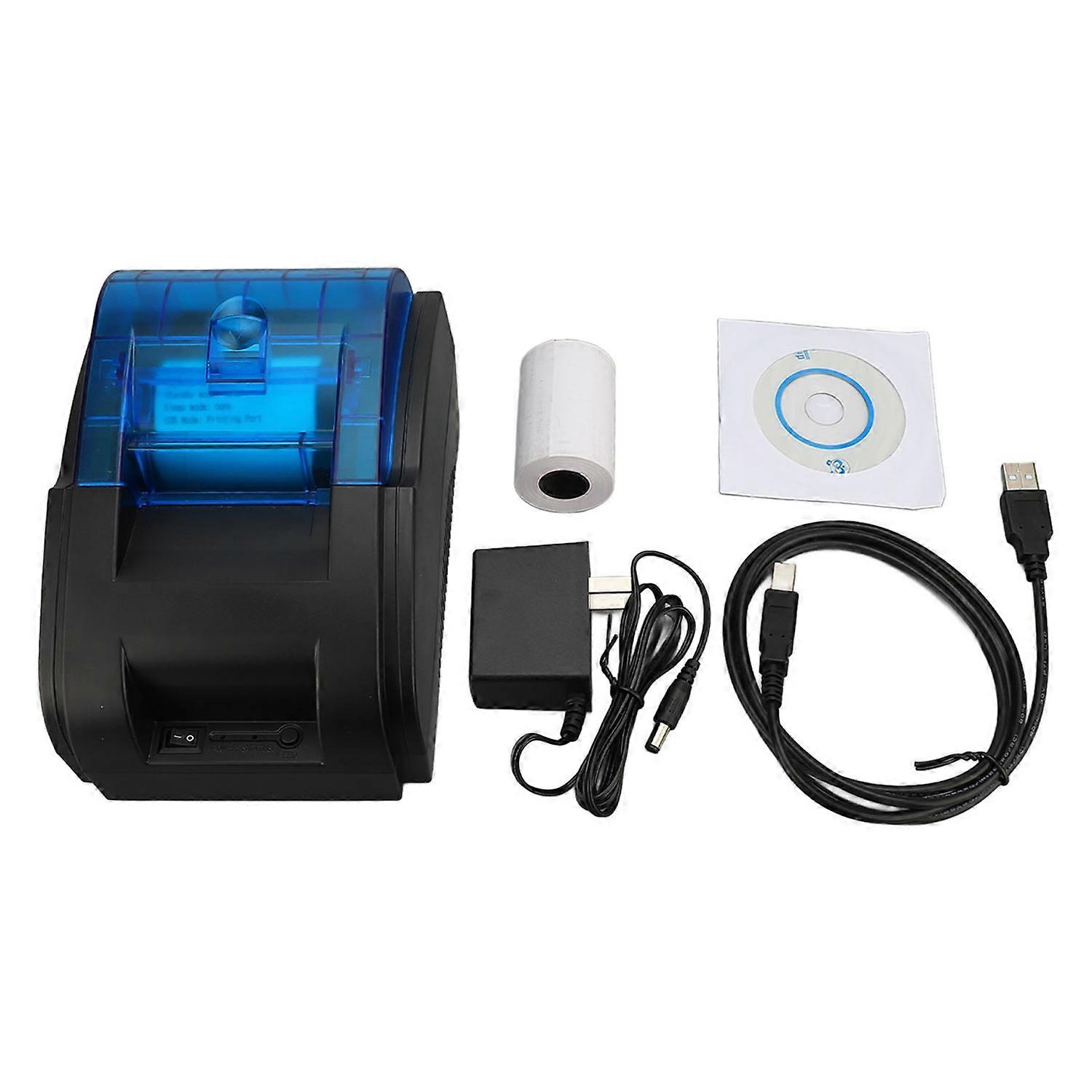 Thermal Receipt Printer 58mm USB Bluetooth Desktop Receipt Printer for Commercial Use 100‑240V