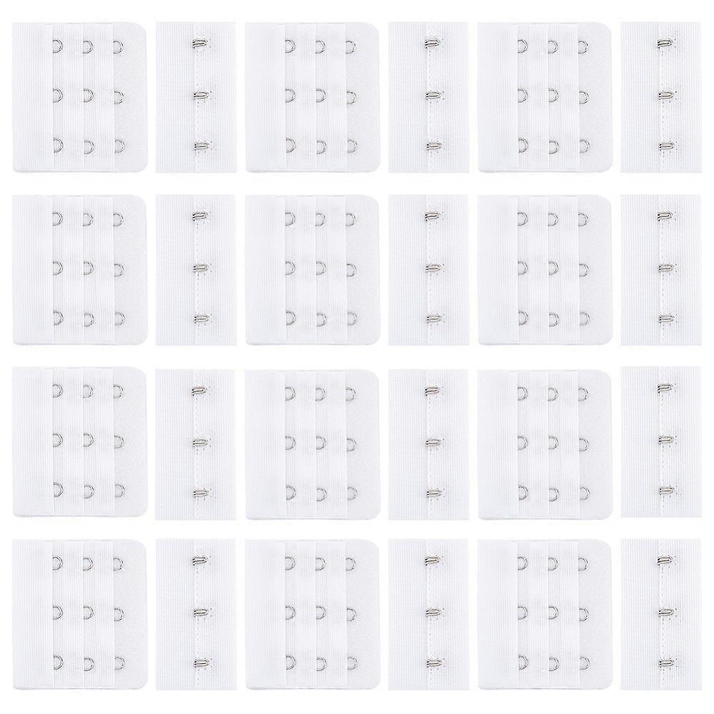 Polyester Women's 3 Rows x 3 Hooks Longline Corset Bra Extender for Bustiers Shapewear Waist Cincher White 31~51x57x2~2.5mm