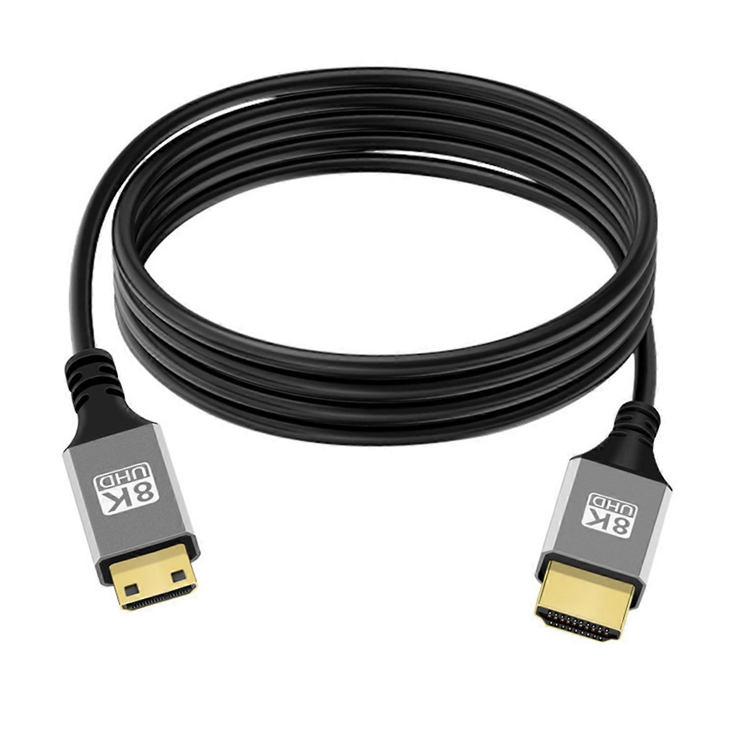 8K 60Hz/120Hz Mini HDMI-compatible to HDMI-compatible Cable Ultra Thin HD-Compatible TV Adapter