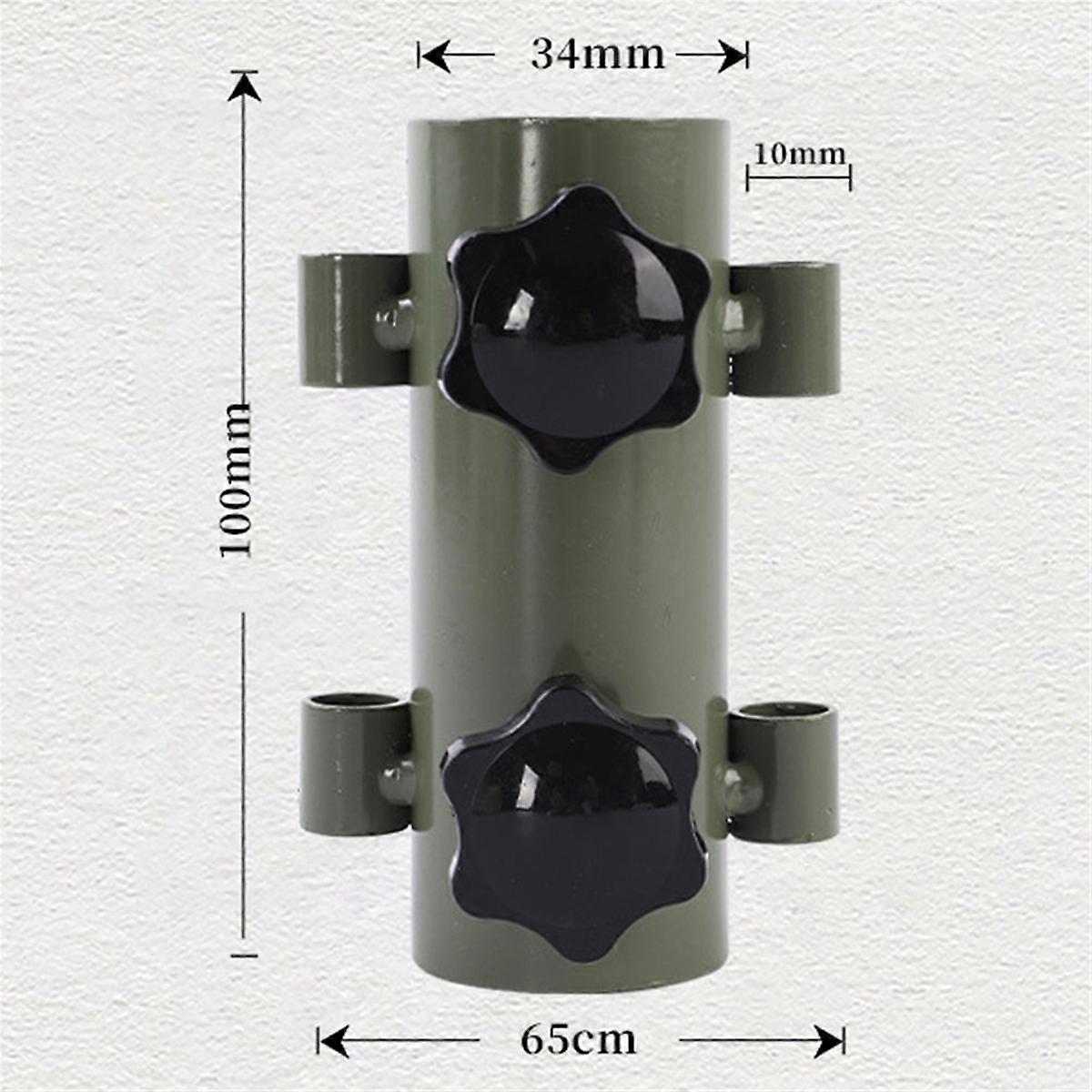 6PCS Awning Canopy Pole Fixed Tube Ground Bracket Windproof Adjustable Tent Support Pole with Ground Nails-Yellow