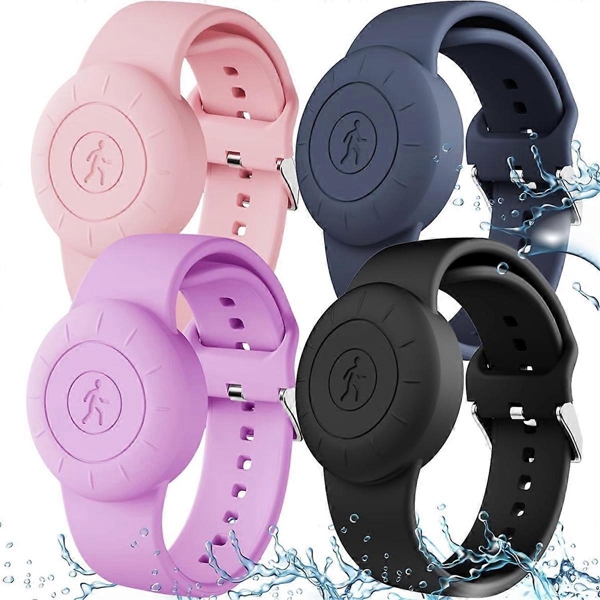 4 Pcs for Wristband Kids Silicone Waterproof Case Bracelet Children for AirTags Case Watch Band C