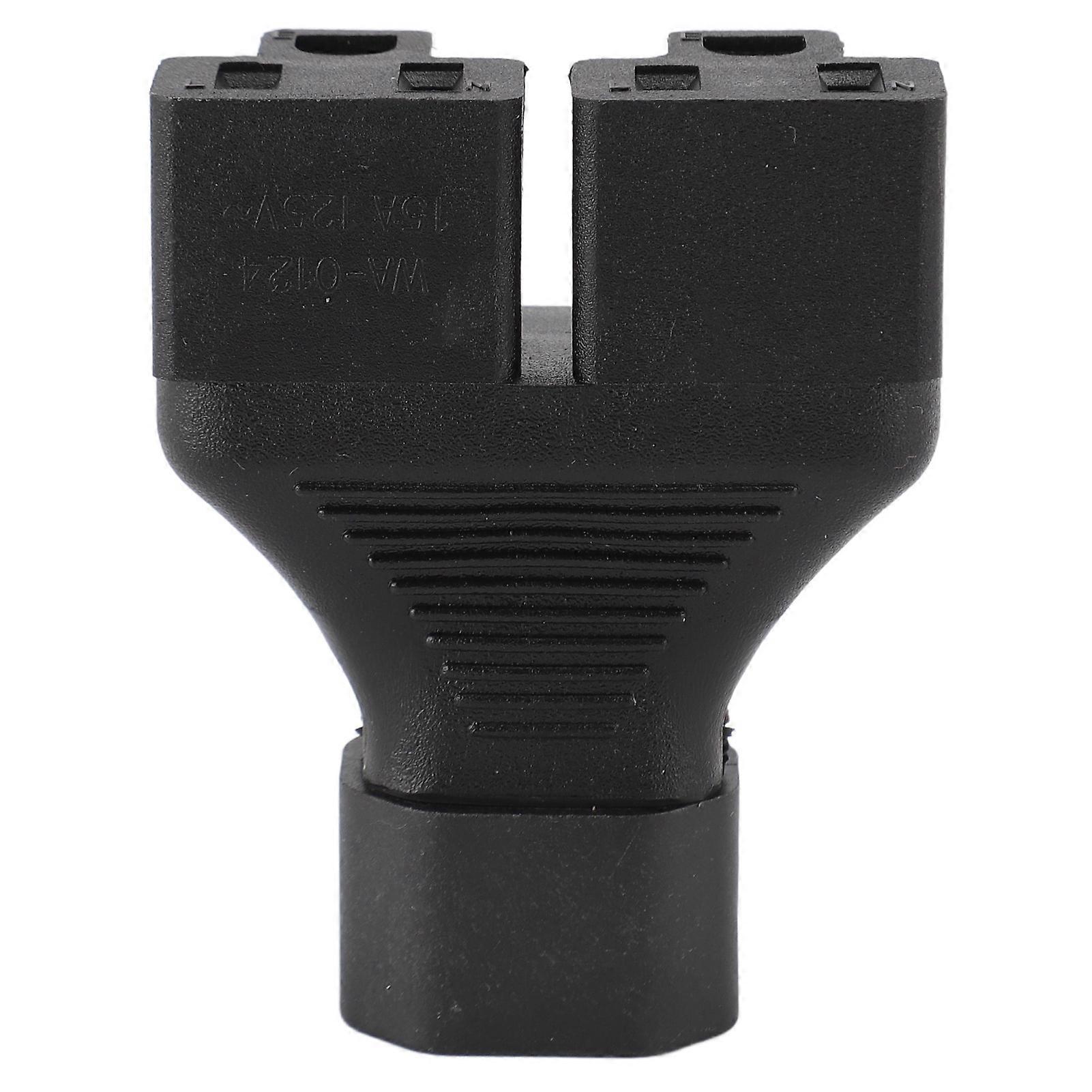 IEC320 C14 to Dual Nema 5-15R Power Adapter Y Splitter for Lamp, Speaker, Monitor, Printer