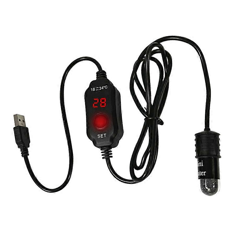 USB Powered 10W Mini Heater for Fish Tanks, Digital Display, 1-3 Gallon Capacity