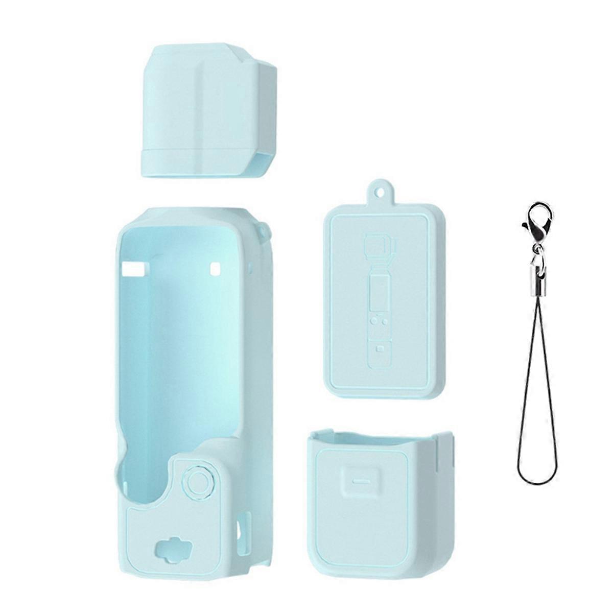 Case Cover for 3 Silicone Protective Case Set with Body Case,Lens Protective Cover,Grip Cases A Blu