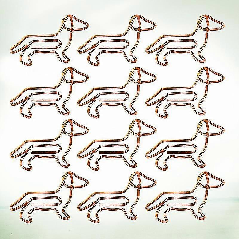 100 Dachshund Paperclips Shaped Gold Paperclips