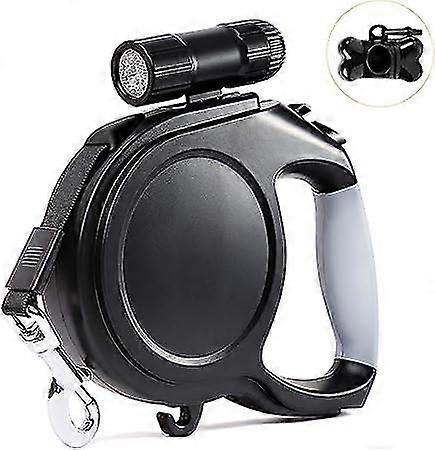 8m Retractable Dog Leash With Detachable Flashlight (black)