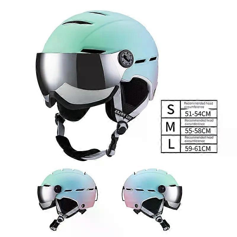 Skihelm Mode Gradiënt Kleur Winddicht Waterdicht Sneeuw Spiegel Geïntegreerd Warm Buitensporten Enkel/Dubbel Board Sneeuw