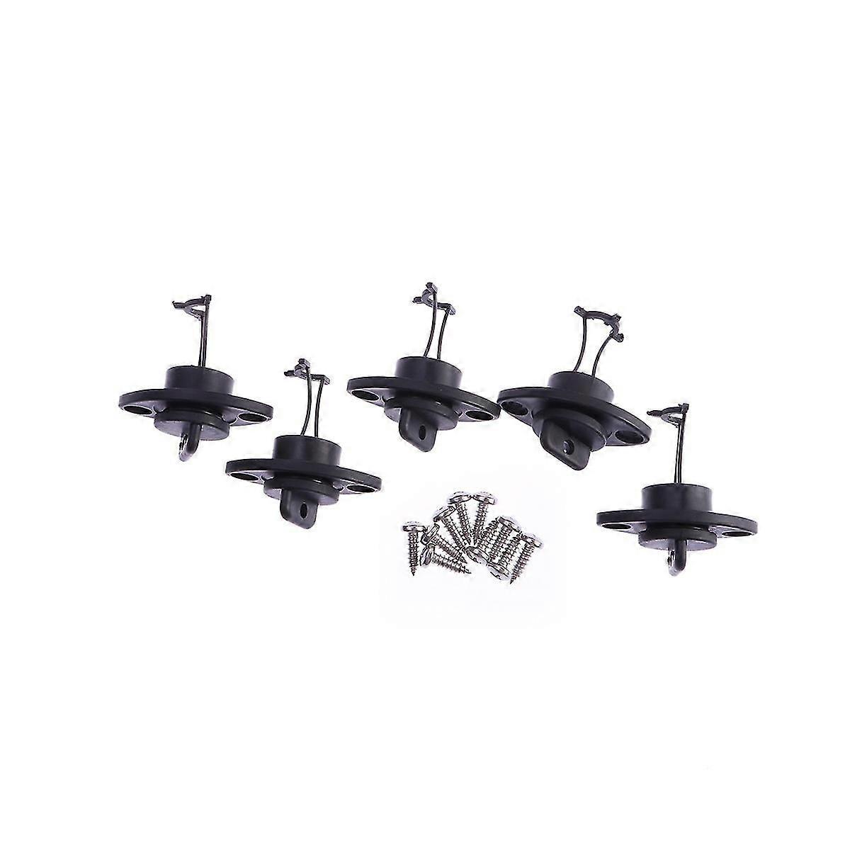 5 Pcs Kayak Boat Drain Plug Universal Drain Plug Kit Hull Thread Bung With Screws For Kayak Canoe Boat (black)